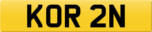 KOR 2N private number plate